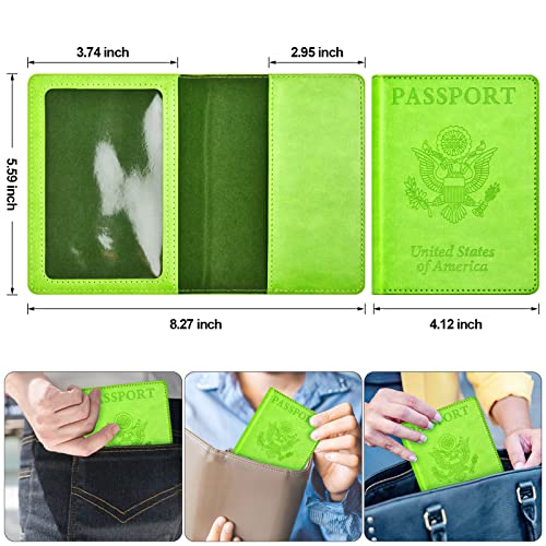 Image of BB-green Passport and Vaccine Card Holder Combo with Vaccine Card Slot, Wallet, Cover for Women and Men