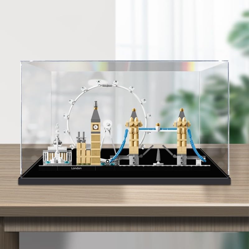 Welkin DC 3MM Display Case for Lego 21034 Architecture London Skyline Building Set,Dustproof Clear Display Case Compatible with Lego 21034(Not Include The Model)