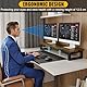 OYRREU Bildschirmerhöhung 2 Monitore, 91x26cm Monitor Erhöhung Schreibtisch Monitorständer Holz Computer Monitor Stand, Monitor Riser TV PC Bildschirm Computer Ständer
