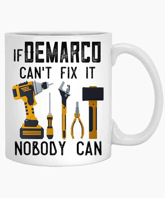 Personalized Name Demarco 11oz White Mug Mug, Custom Mug for Dad, Handyman Mug, Handyman Tools Gift, Construction Worker,gift for Him,fathers Day Gift, Grandpa Mug 185530