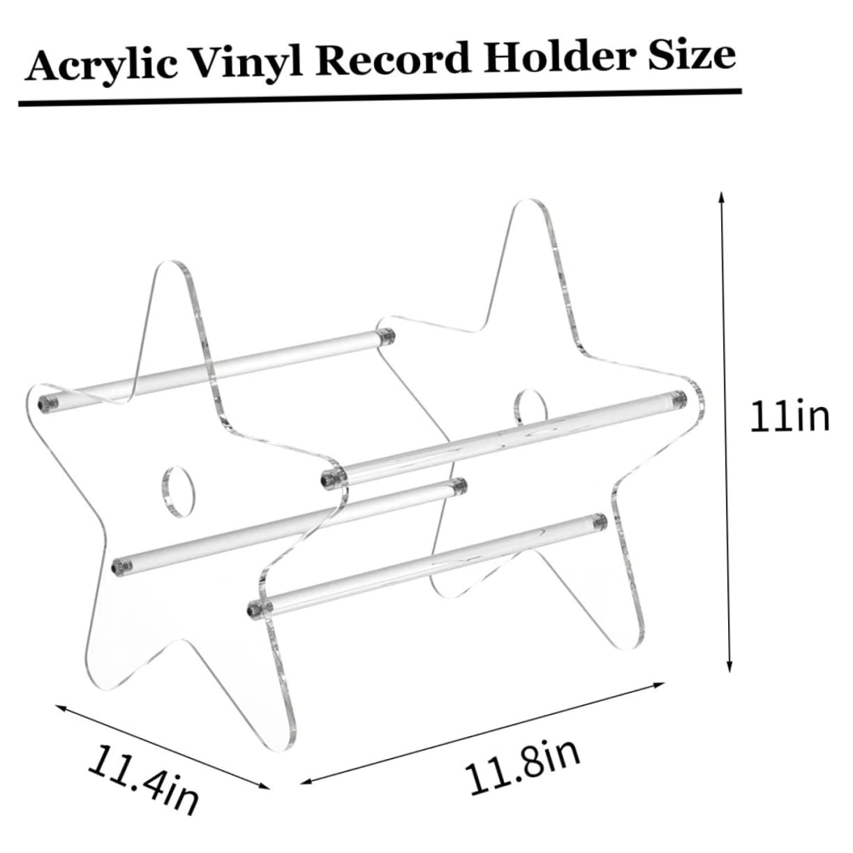KALLORY 1pc Transparent Star Shaped Cd Display Holder Organizer for Home Office and Dorm Storage Lightweight and Decorative Media Storage