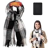 Jkevow Heated Scarf for Women Men, Heating Scarf with 5000 mAh Rechargeable Battery, Neck Warmer 3 Temperature Settings for Office, Home, Skiing, Hiking, Outdoor and Dating（Black）