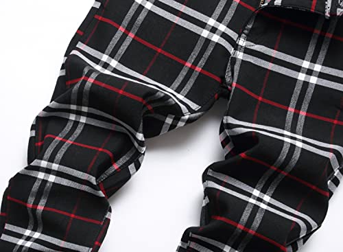 NOVOCCT Plaid Pants for Men - Skinny Mens Dress Pants - Stretch Slim Fit Business Casual Dress Chinos for Men3