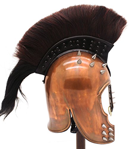 Medieval Warrior Brand 20G Steel Punk Trojan Helmet w/Ponytail 