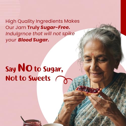 Image of Vistevia Sugar Free Mixed Berry Jam, Diabetic and Keto Friendly - Sweetened Naturally with Stevia, More Than 60% Berries Content - Tastes Delicious - Pack of 1 (420GM)