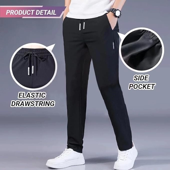 Image of Men's Solid Jogger Pants with Pockets - Combo Pack of 2