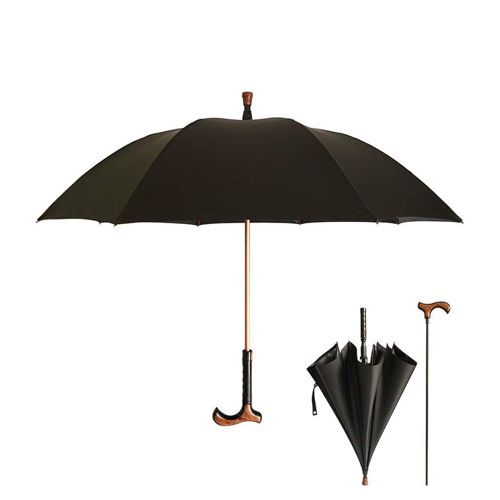 Grand parapluie à long manche antidérapante CRATHES structure béquille