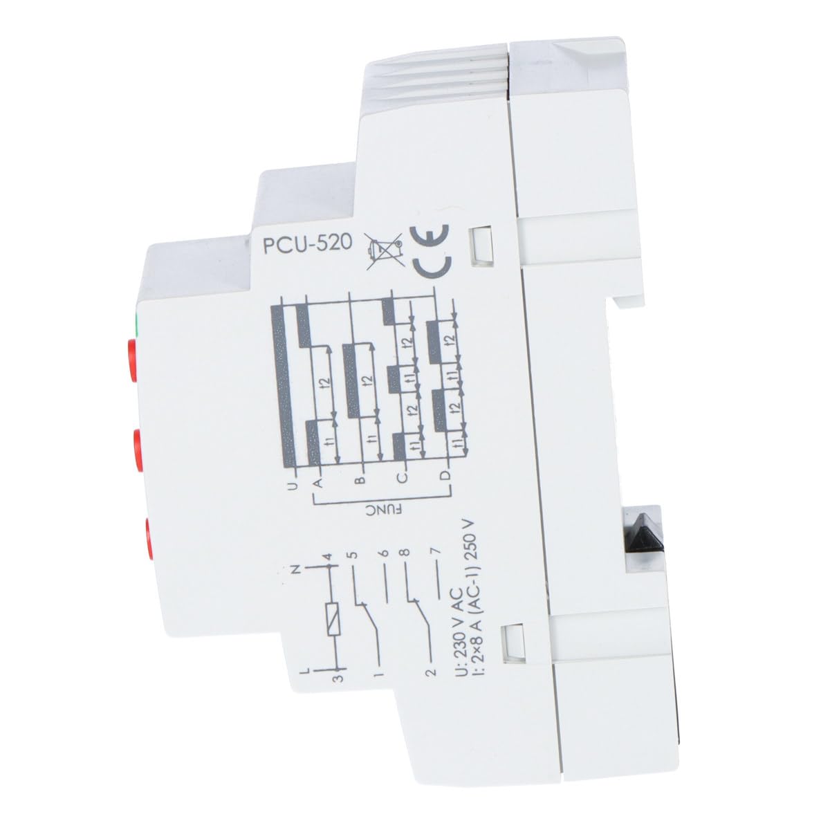 Zeitrelais 2P 8A 0,1sek-576h 230V AC Multifunktional PCU-520 f&f 5908312595427