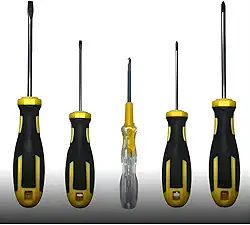 Kit com 4 Chaves de Fenda e Phillips + Testador de Voltagem com luz indicadora 5 Peças | Jogo de Ferramentas Profissional Cabo Ergonômico e Antiderrapante para Elétrica, Automotiva e Doméstica