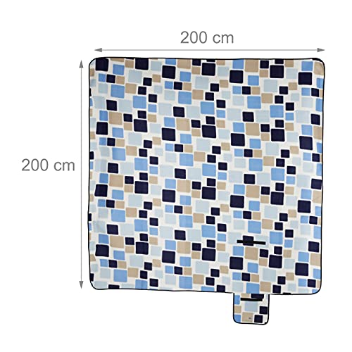 Couverture pique-nique imperméable 200x200 tapis de plage isolant Relaxdays