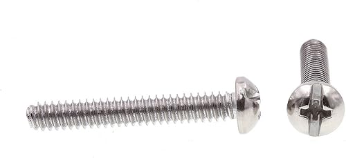 Miniatura 2 de Prime-Line 9004709 - Tornillo para máquina (cabeza redonda, ranuradaPhillips Combo, #10-24 x 1-14 pulgadas, acero inoxidable grado 18-8, 25 unidades)