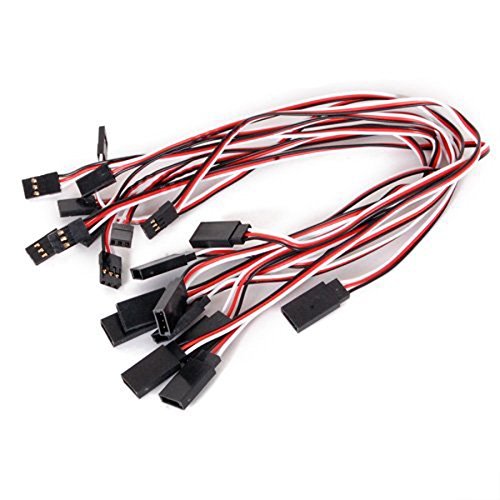 WINOMO 32cm 3-pin Male to Female Remote Control Servo Extension Lead Wire Cable - 10 pcs/set