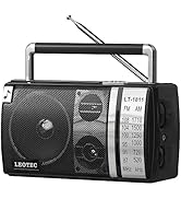 Amazon.com: LEOTEC AM FM Radio,Retro Wood Table Radio,Portable ...