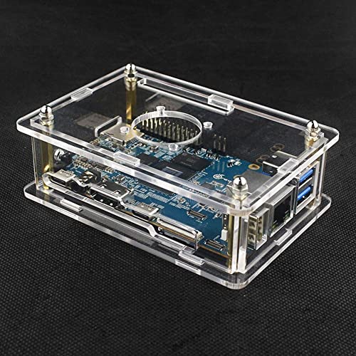 Orange Pi 5 Acrylic Case, Transparent Enclosure Clear Shell,Clear Transparent Acrylic Enclosure Box Protective Shell Cover Cooling Fan For Orange Pi 5-1Pcs #TOP3