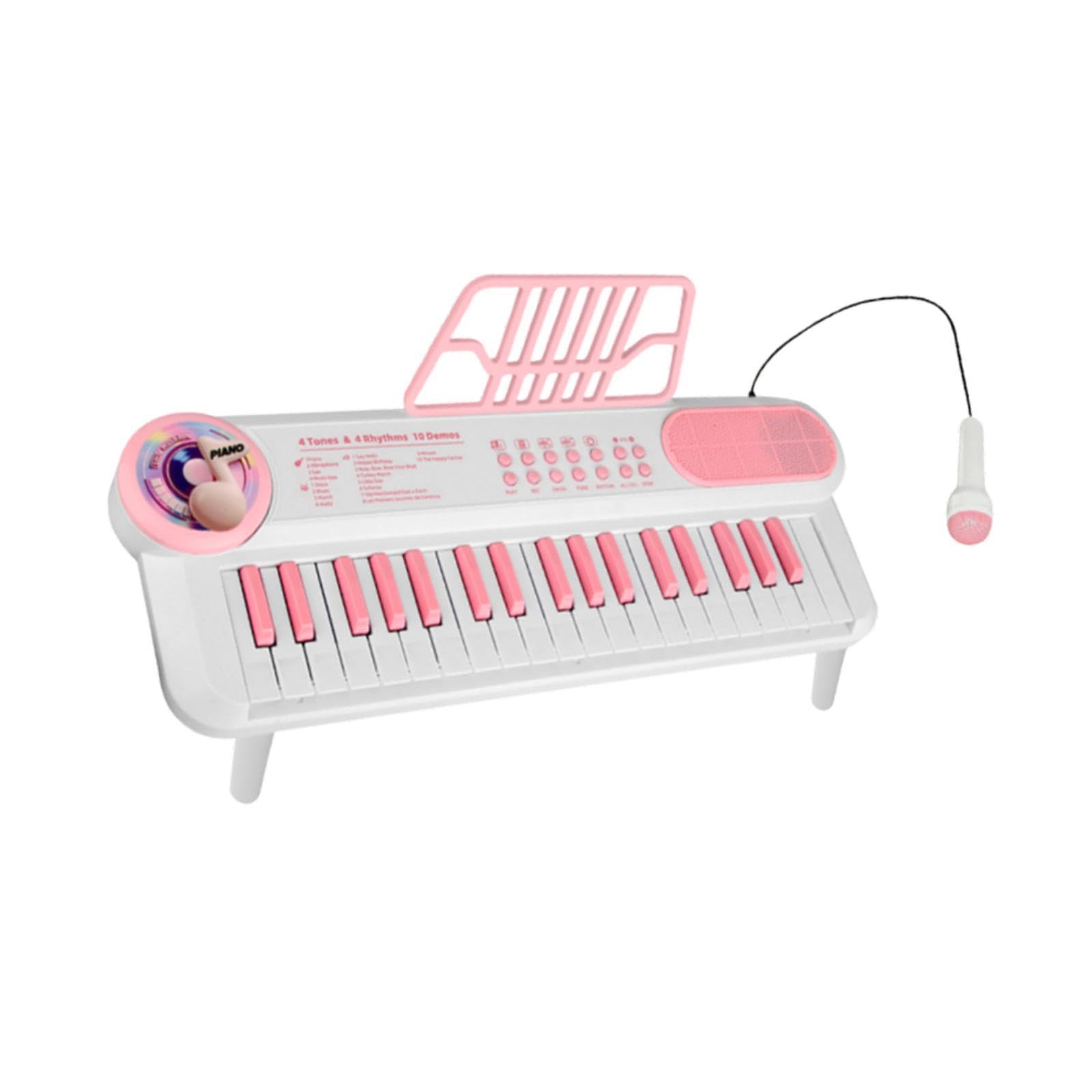 Gralara Piano Keyboard Elektronisches Musikspielzeug für Kinder mit 37 Tasten Und Mikrofon Lernklavier Zur Musikalischen Erziehung für Eltern Kind Kommunikati, Weiß