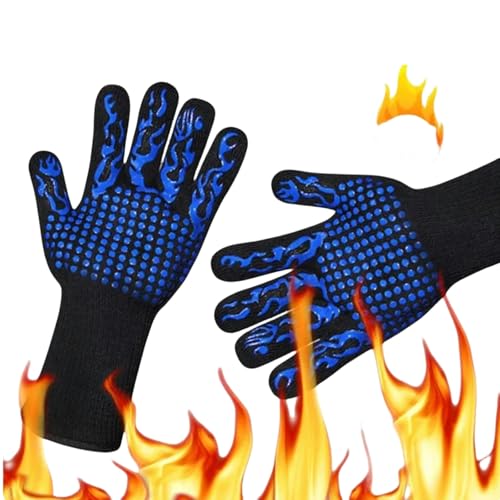 XMAIYIF maniques Cuisine Gants De Four À Micro-Ondes Multifonctions,résistants Aux Hautes Températures,Gants De Barbecue, Isolation Thermique, Gants De Cuisson-Blue 2pcs