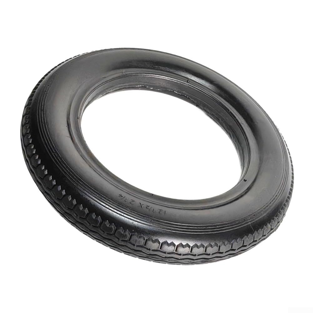 RiseNova 12 1/2x2 1/4 Solid Bike Tire 12.5 Inch Anti-Puncture Rubber Tyre for Electric Bicycle Childrens Bike Wheelchair Scooter Replacement (Black)