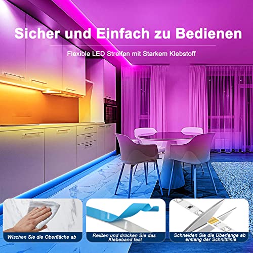 ZAIYW 2M LED Streifen Batteriebetrieben RGB 5050 mit Timer für Innen Außen – Ansicht 3