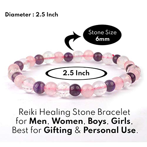 Image of Reiki Crystal Products Natural Crystal Stone Bracelet 6 mm Round Beads for Men & Women | Gemstone Jewellery Bracelet | Reiki Charged | Multiple Stone Variants Available