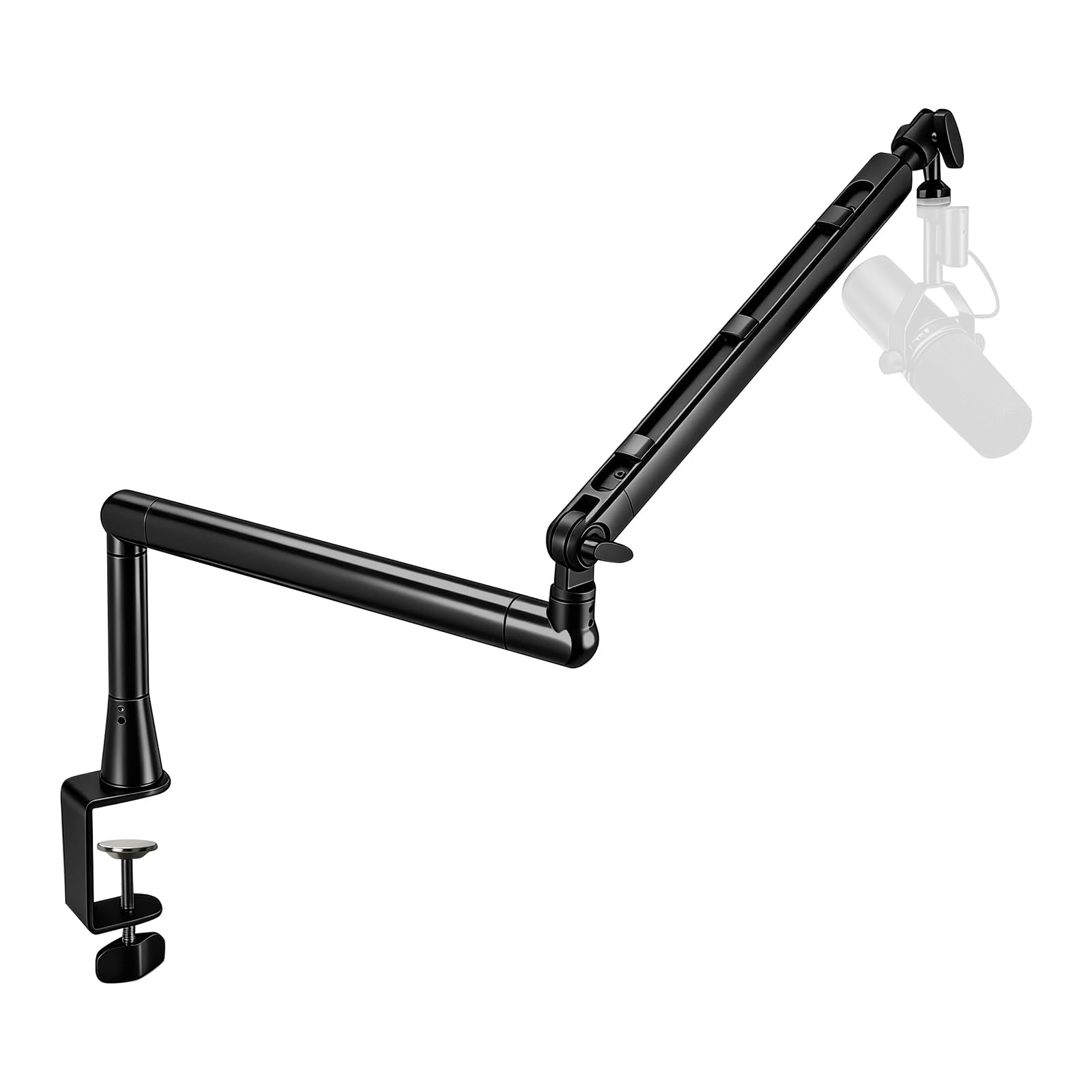 Mikrofonarm Verstellbarer, Overhead Mikrofon Arm 180° e 90° drehbarer Mikrofonständer Tisch Stabiles Microfon Boom Arm Klappbarer Mikrofonhalter für 3/8 "- e 5/8" - Standardanschlüsse