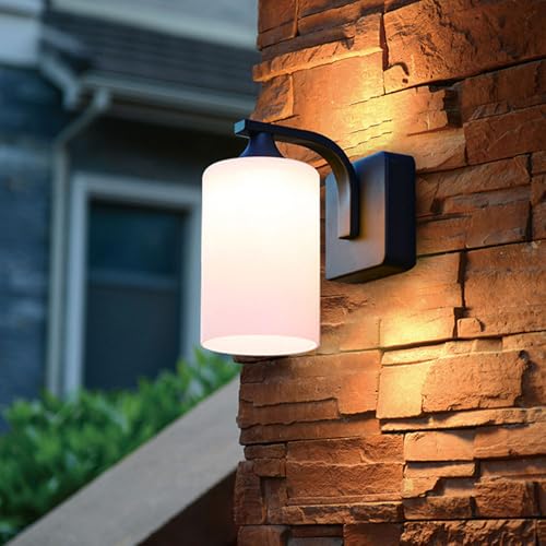 Lanterne extérieure noir E26 en aluminium et verre dépoli - 2