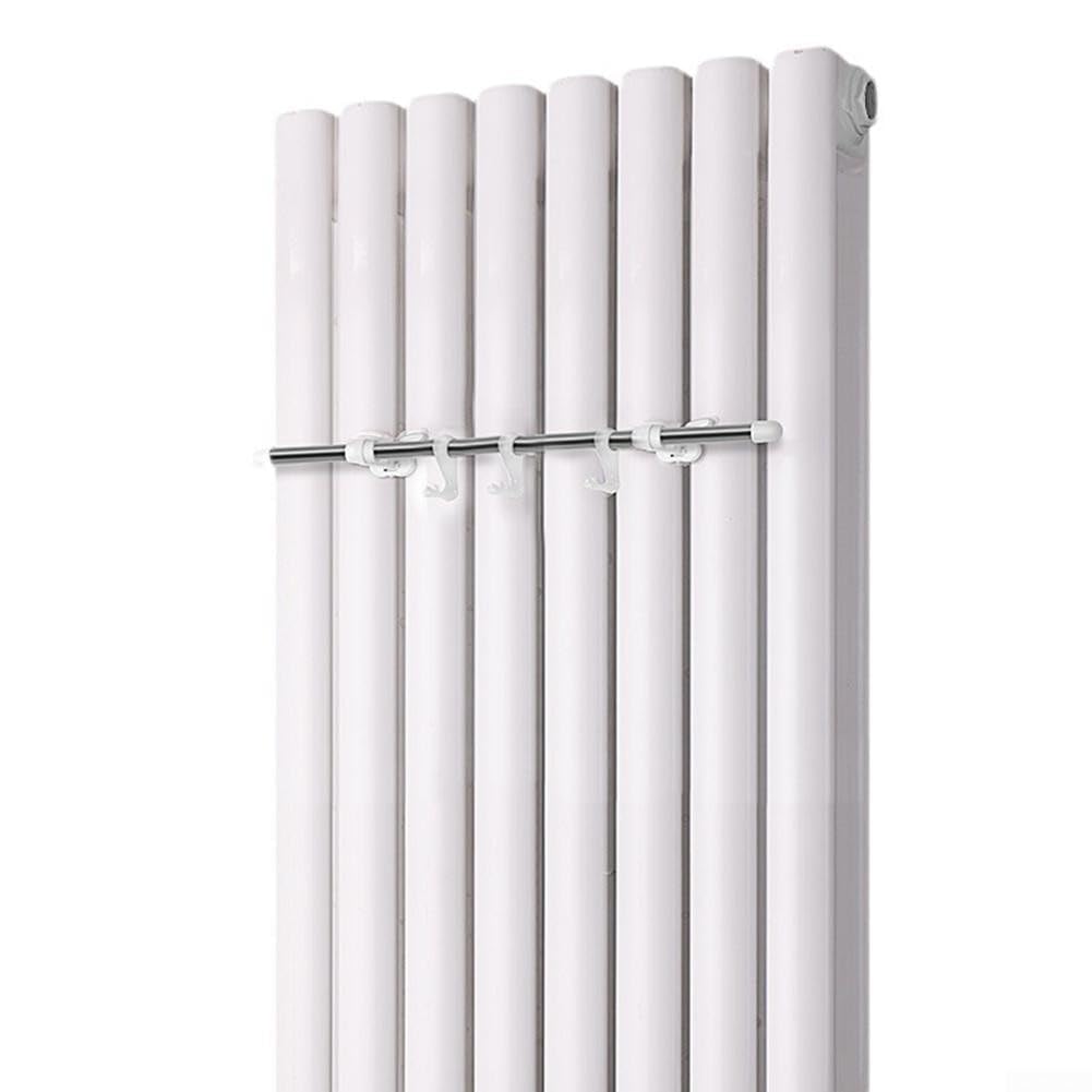 ComfyHarbor Stainless Steel Radiator Towel Rail Drying Rack With 3 Hooks, No Drilling, Space-Saving Clothes And Towel Hanger For Heating Radiators, 40/50/60 CM Pole Length(40cm)