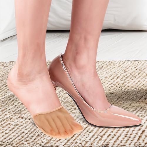 Image of YUXIANLB Ball of Foot Cushion Socks, Women's Toe Cover with Padding, Toe Topper Socks