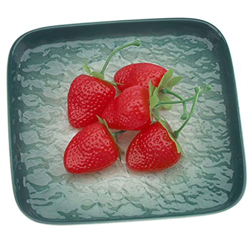 Meiwlong 30 Pcs Artificial Red Realistic Strawberries Fake Simulation Plastic Fruit Lifelike Ornament Faux Small Prop Decoration Home Kitchen Cabinet Party Wedding #TOP1
