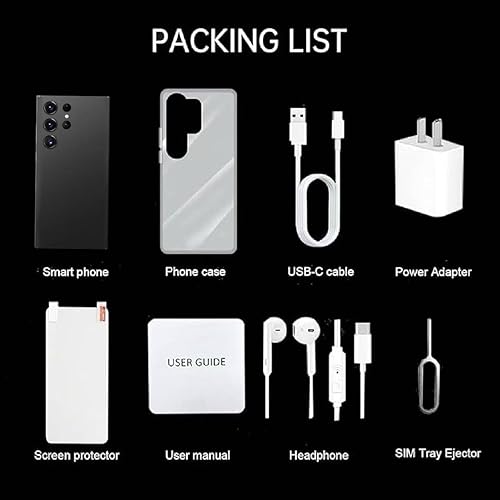 Miniatura 9 de Teléfonos S24 Ultra Desbloqueados Teléfonos celulares 5G 8GB+256GB Android 14.0 Smartphone 6.8 "Pantalla HD 6800mAh Stylus incorporado Soporta