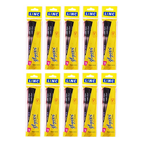 Image of Linc Glycer (0.6 mm) Ball Pen, Black, (30pcs) Glycer (0.7 mm) Ball Pen, Blue, 30 pcs