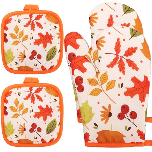 Gants de cuisine et maniques automne lot de 4 pour plats chauds