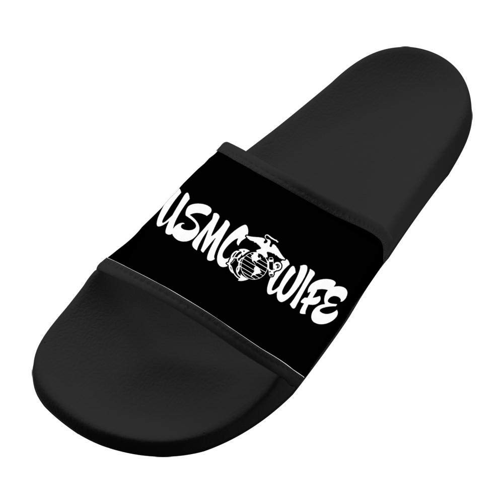 Dlongge USMC Wife Comfortable Slipper Summer Sandal Cool Graffiti Designs For Men & Women