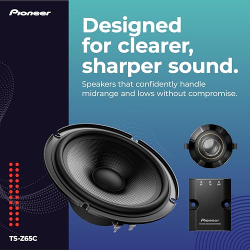 Image of PIONEER Z-Series TS-Z65C 6.5 inch 2-Way Speakers (Pair) - 300W Max, Crisp Highs + Clear Vocals, Audiophile Upgrade, Add an Amplifier for Optimal Performance