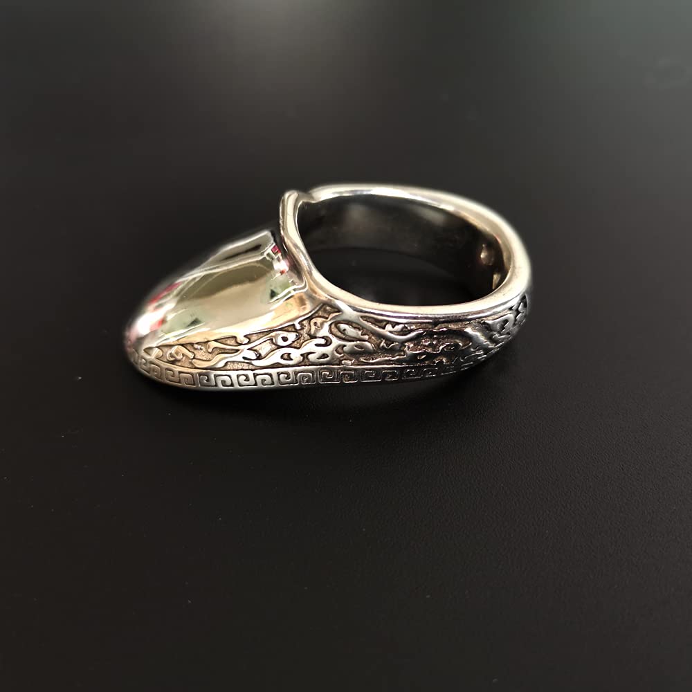 Anello per Il Pollice di tiro con L'Arco Dito Tradizionale in Argento con linguette Archer Senza Dita Dito Protettore Caccia con Tiro con L'Arco Dito da tiro