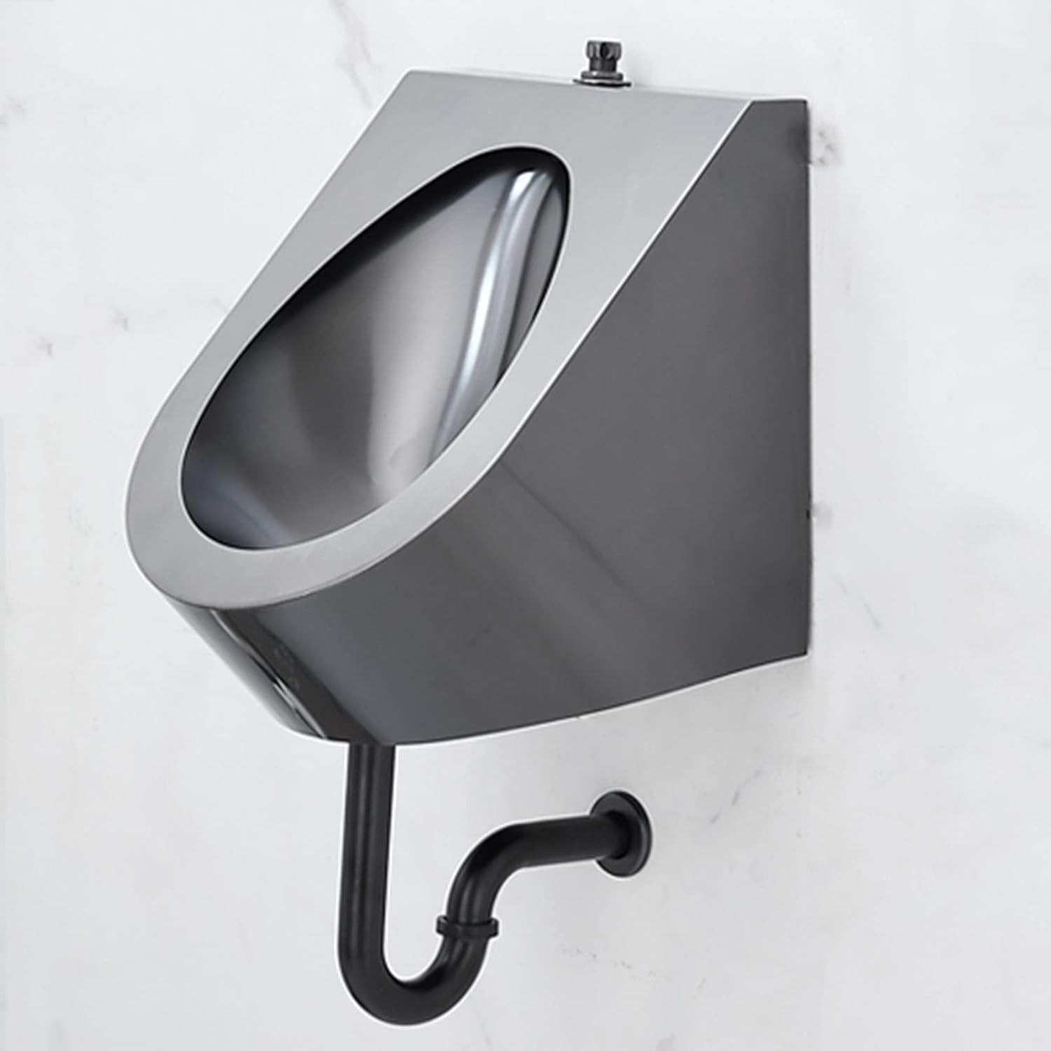 Wall Mounted Automatic Sensor Urinal, 304 Stainless Steel Urinal Bathroom Fixtures, Washout High-Efficiency Urinal, for Home/Hotel/Bar/Airport(Ground Drainage,Set 1)