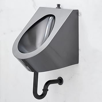 Wall Mounted Automatic Sensor Urinal, 304 Stainless Steel Urinal Bathroom Fixtures, Washout High-Efficiency Urinal, for Home/Hotel/Bar/AirportWater in Wall,Set 2