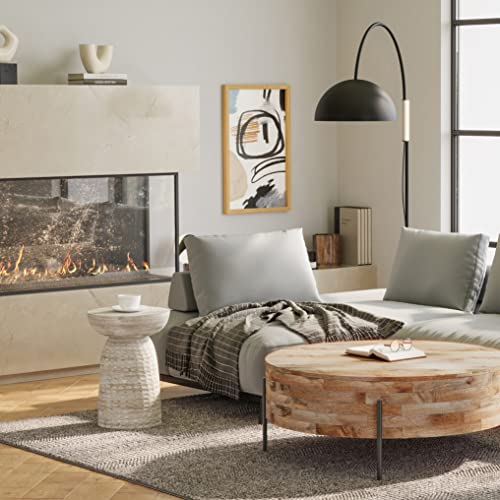 SIMPLIHOME Boyd SOLID MANGO WOOD 13 Inch Wide Round