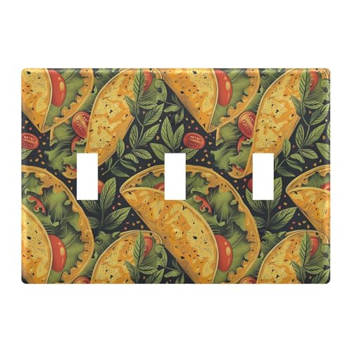 Light Switch Cover Taco Wall Plates for Electrical Outlets 3 Gang 202b3323