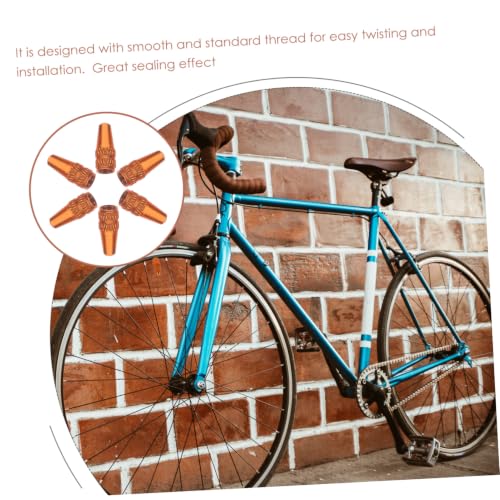 Cubiertas de válvula de bicicleta 6 piezas color naranja miniatura 3