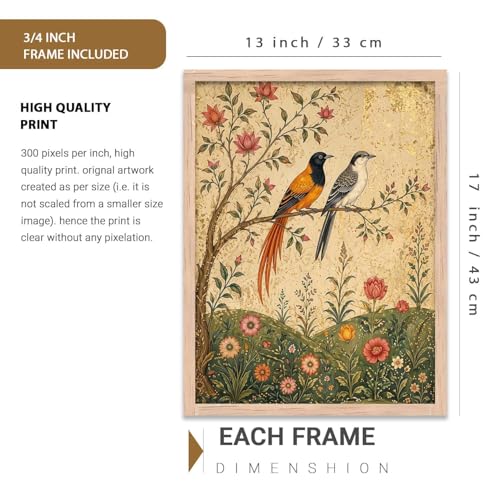 Image of kotart Traditional Art Wall Painting Home Decoration With Frame For Living Room Bed Room Hotel Wall Decor Digital Reprint Engineered Wood Set of 3 (13X17 INCH)