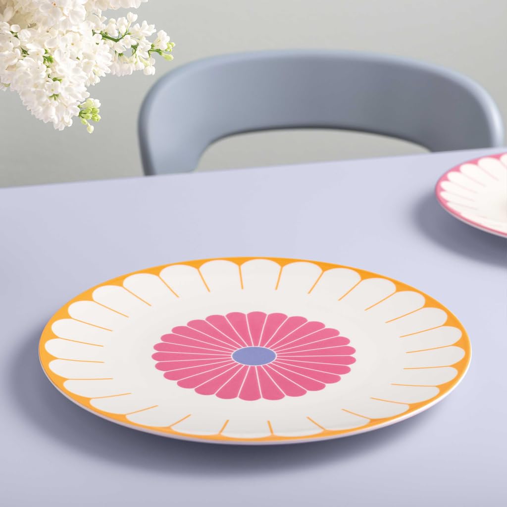 Villeroy & Boch - Fleur couleur assiette à servir grde multic., rés. lave-vaiss./four micro-ondes, plat présent., plateau de service, assiette de service, motif floral, assiette snack, Porcel. Premium