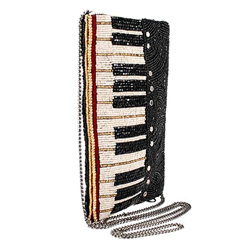 Mary Frances Keys to My Heart Beaded Piano Crossbody Cell Phone Bag Clutch Evening Purse, Multicolor3