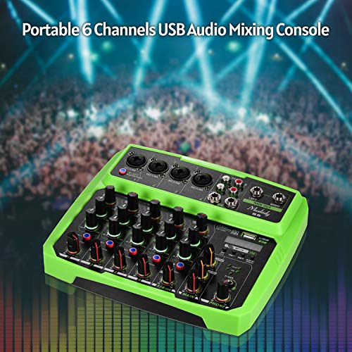 Tomshin B6 portátil de 6 canais de mixagem de áudio console de mixagem USB compatível com conexão BT