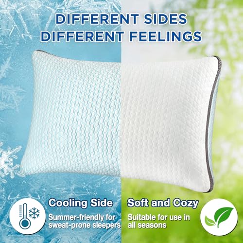Baskbed Cooling Pillows King Size Set of 2 Shredded Memory Foam - image 2