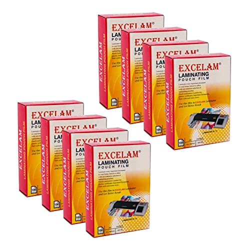 Excelam Lamination Pouch Size 70mmX100mm 350 Micron (100 Sheets Per Pack) ID Card Size Laminated