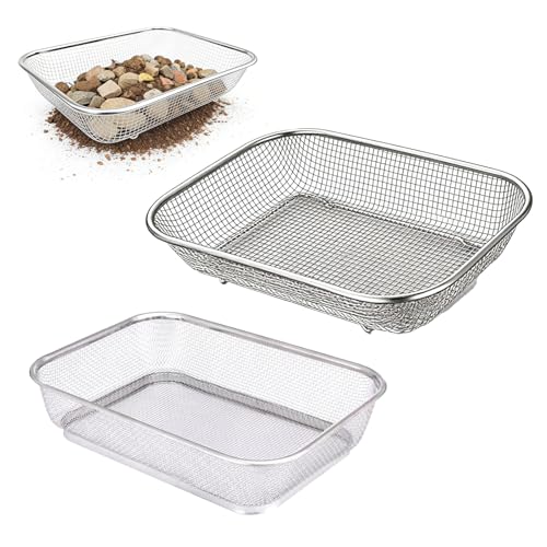 eupdd Tamis De Jardin 2 Pièces 3mm Et 6mm, Tamis De Sol, Kompostsieb, pour Tamiser La Terre, Le Compost, Le Sable Et Les Gravier, Idéal pour Jardinage Et...
