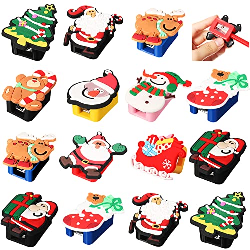 Lot de 15 taille-crayons de Noël assortis pour enfants et écoles