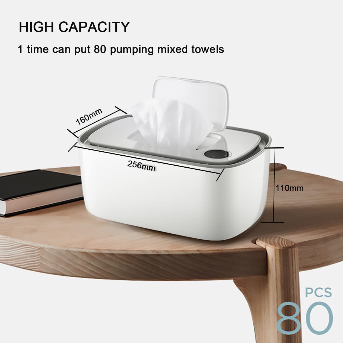 Boîte De Lingette Bébé, Boîte à Lingette Blanc, Distributeur de Lingettes Humides, Boîte de Rangement étanche à la Poussière pour Lingettes Humides avec Couvercle pour Bureau à Domicile