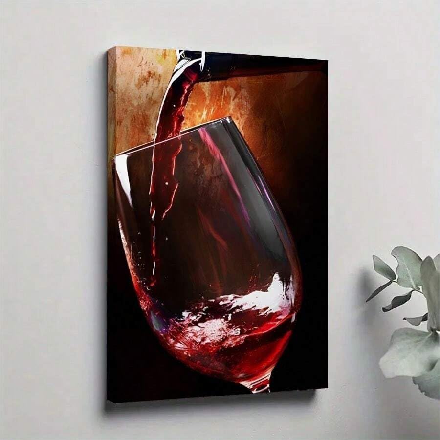 Tableau décoration murale vin rouge 60x80cm cadre intérieur - 2
