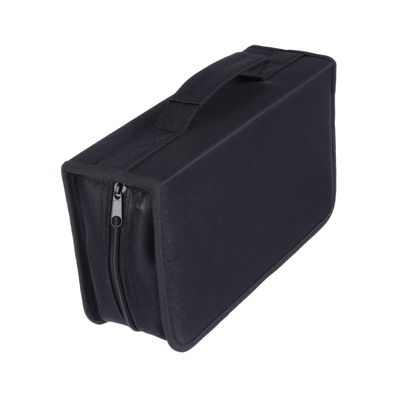 Cabilock 128pièces Pochette De Rangement Cd Mercerisée Capacité De Disques à Cd Pratique Et Élégant Noir